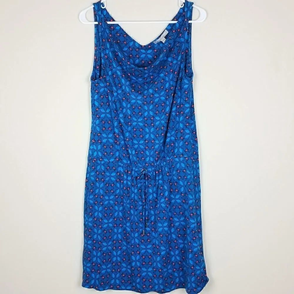 Banana Republic Sleeveless Blue Printed Dress